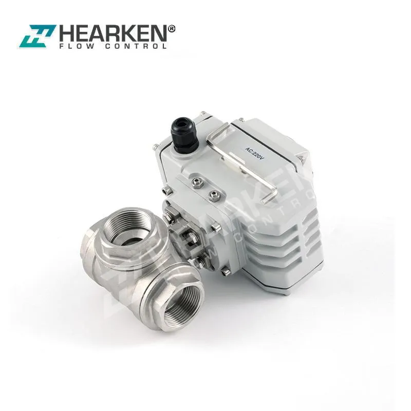 Hergestellt in China, 3-teiliges Ein-/Aus-Edelstahl-Kugelventil mit elektrischem Stellantrieb und motorisiertem elektrischen Wasserdurchflussregelventil